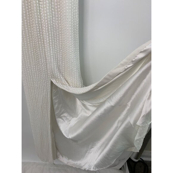 Parker Sequin White Halter Maxi Dress Size 4 $594 Slit Wedding Prom Formal NWT - Picture 15 of 16